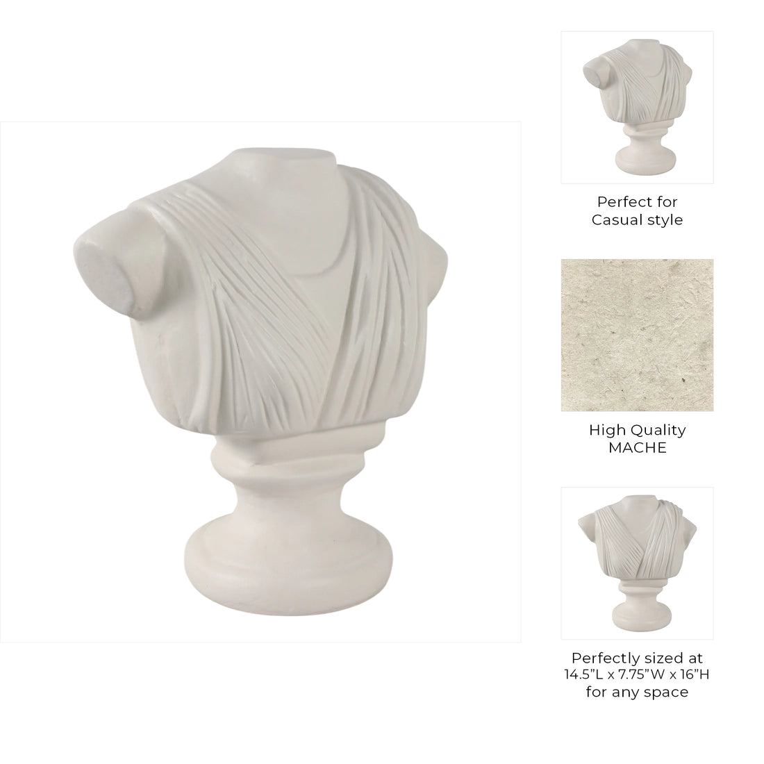 Ivory Wood Draped Body