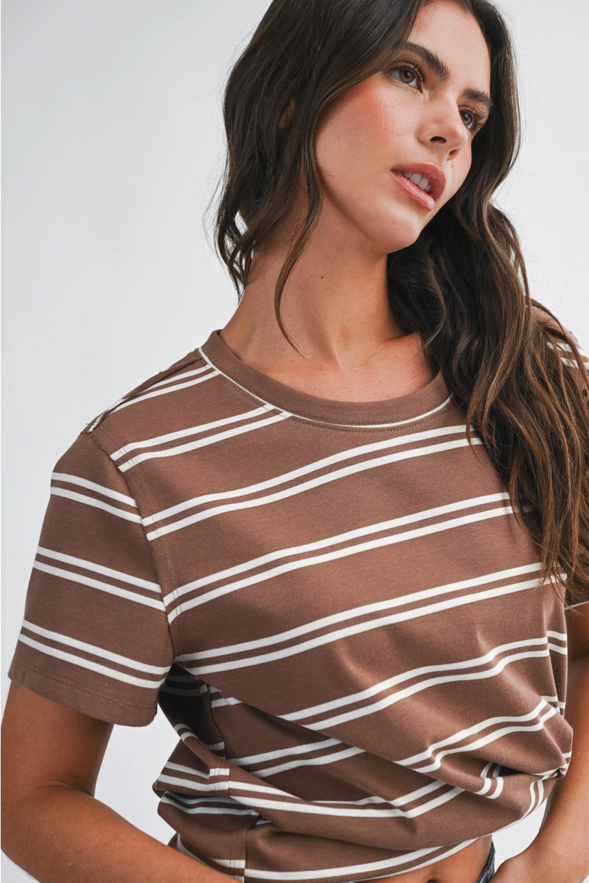 Striped Boxy Short Sleeve Tee