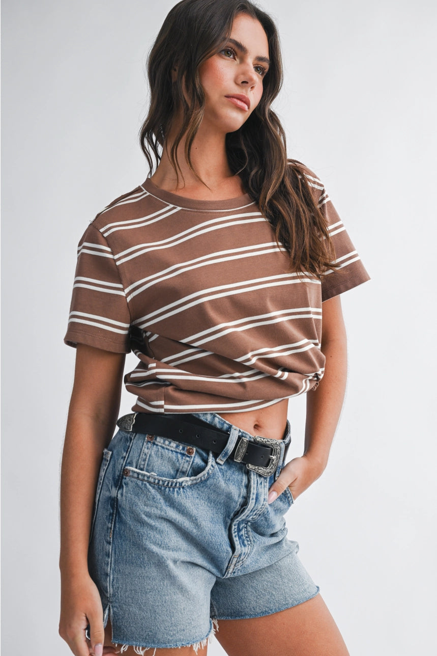 Striped Boxy Short Sleeve Tee