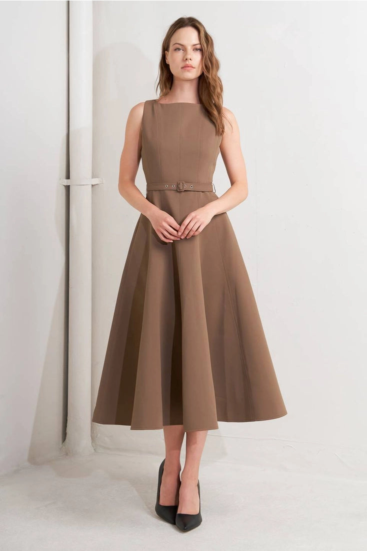 Brown Midi Dress