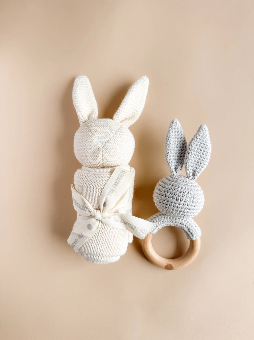 Lovey Bunny Cream Baby Gift Blanket Toy