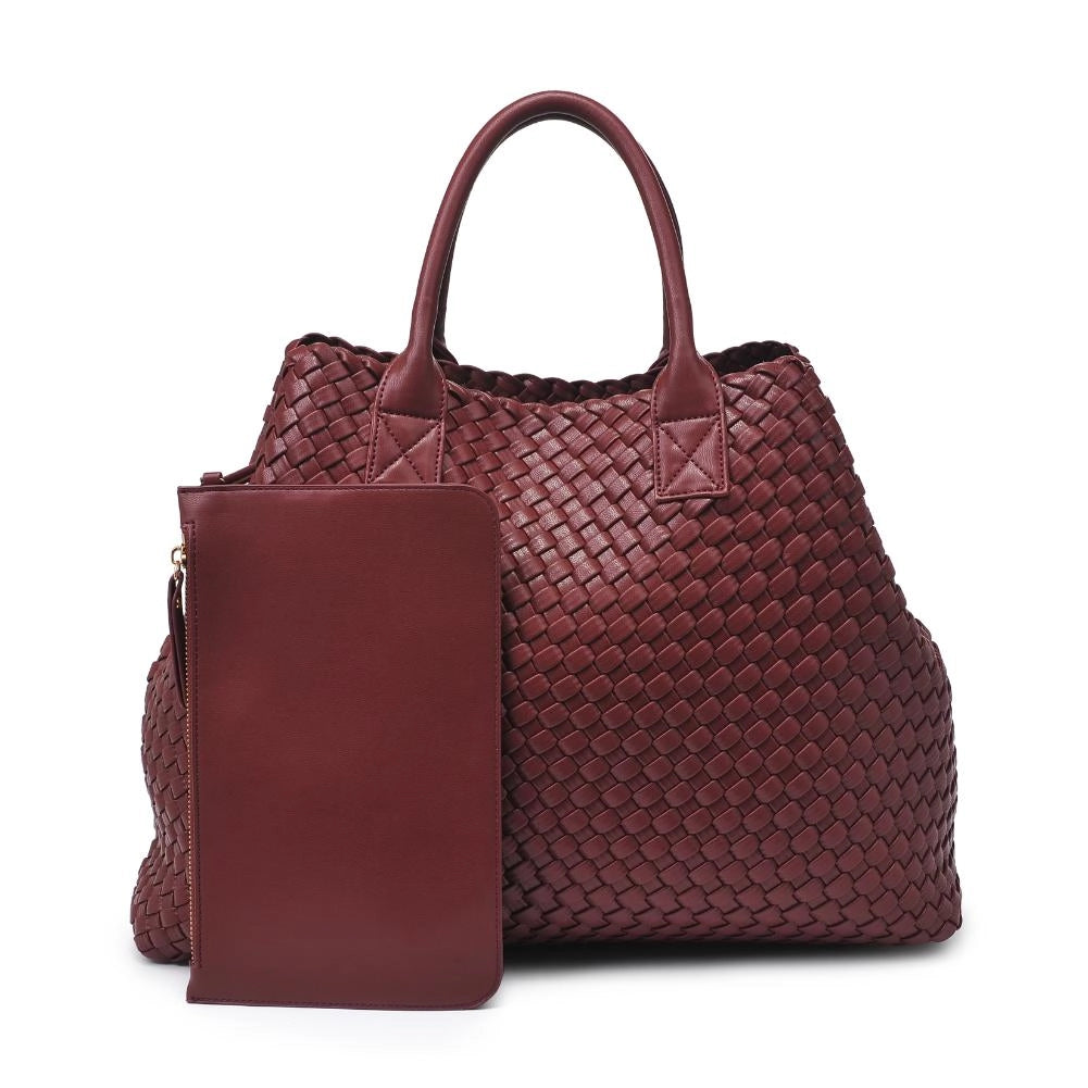 Ox Blood Woven Tote Bag