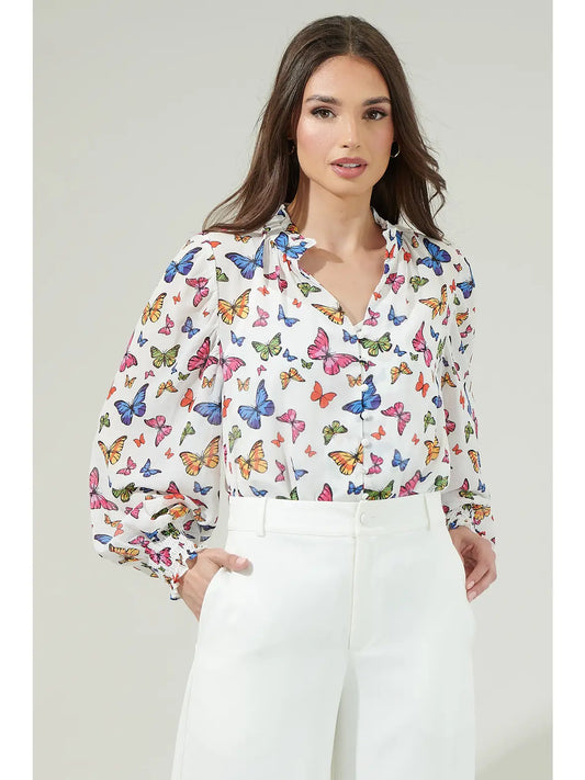 Butterfly Long Sleeve Blouse