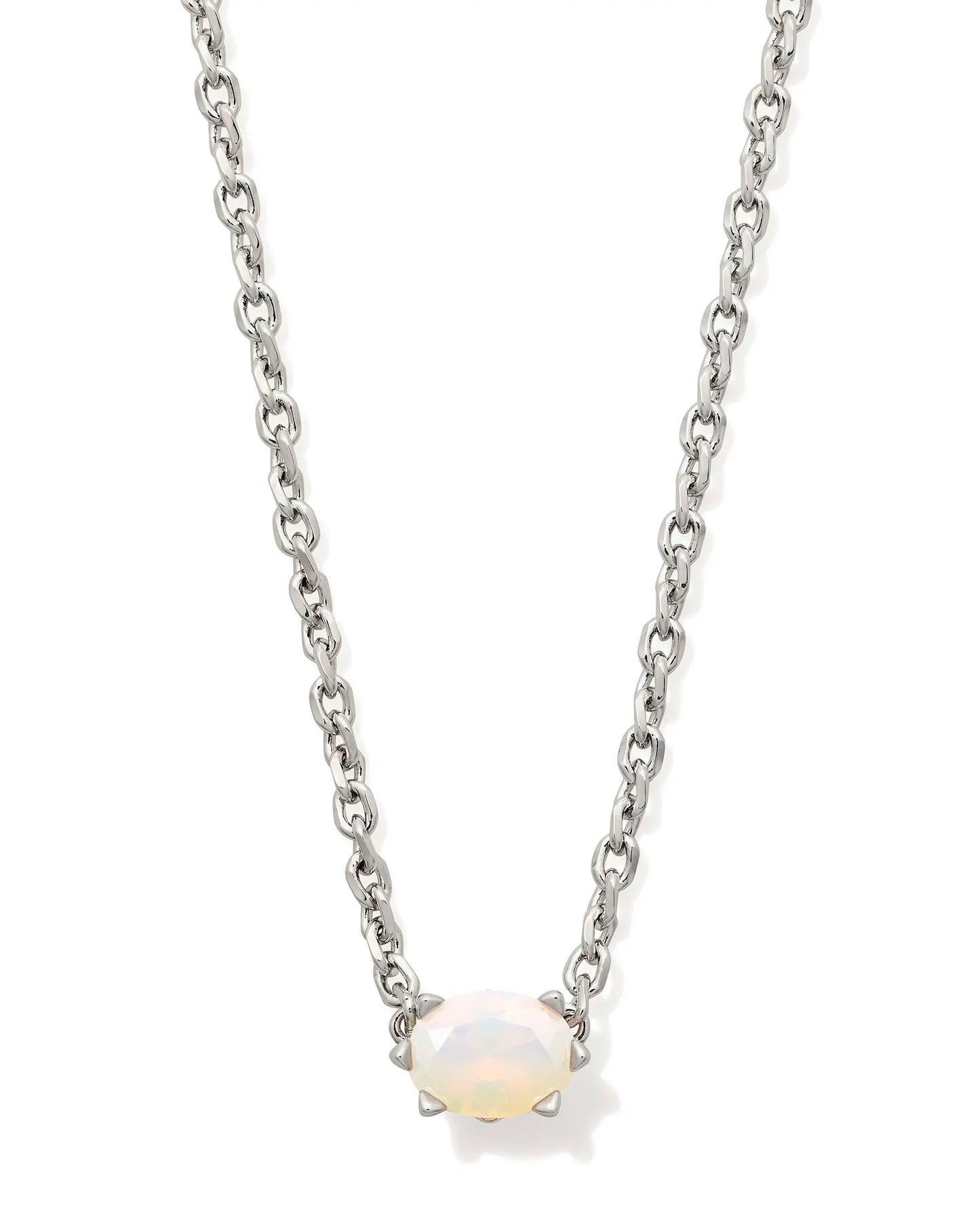 Kendra Scott Cailin Silver Pendant Necklace in Champagne Opal Crystal