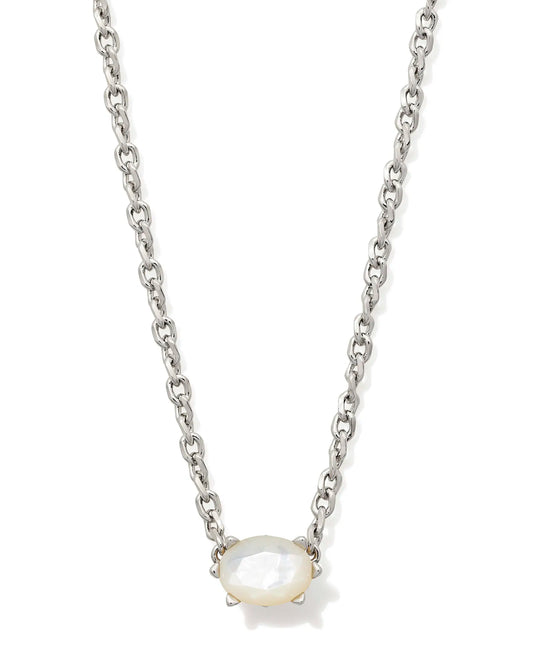 Kendra Scott Cailin Silver Pendant Necklace in Ivory Mother-of-Pearl
