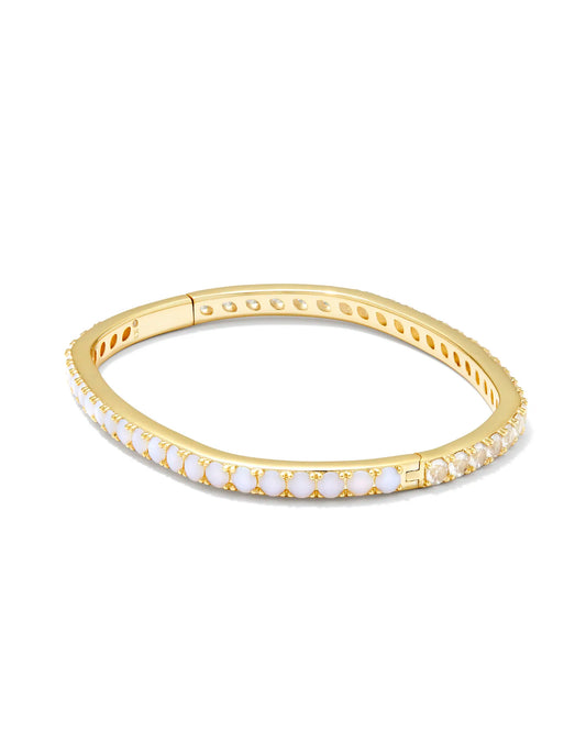 Kendra Scott Chandler Gold Bangle Bracelet in White Opalite Mix