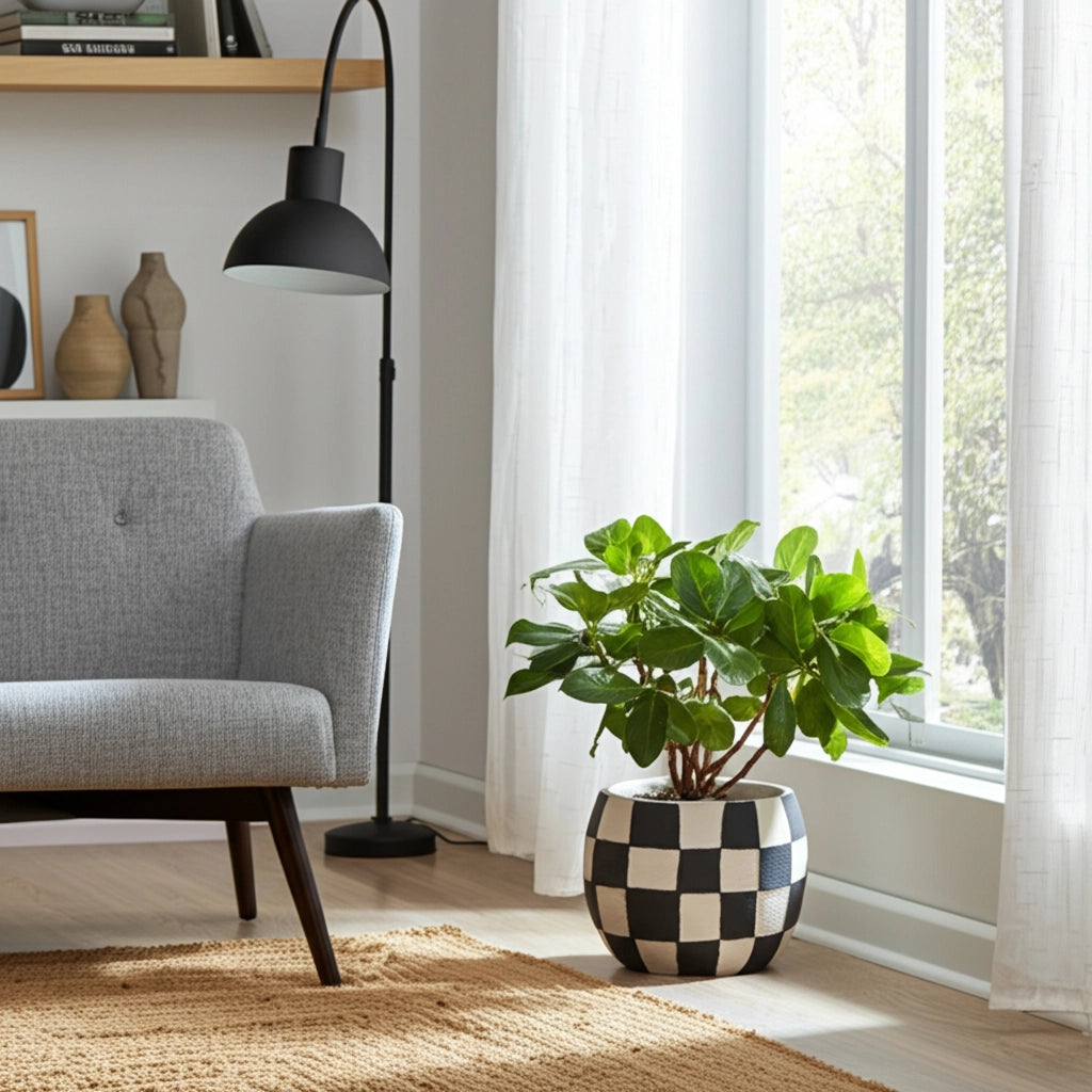 Black&White Checkerboard Planter
