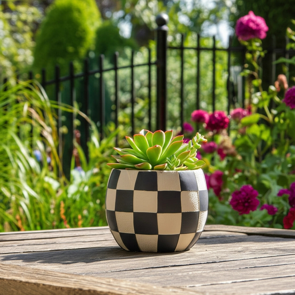 Black&White Checkerboard Planter