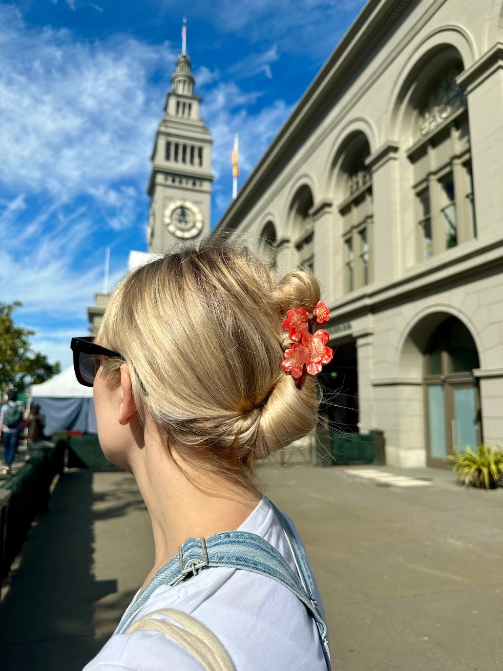 Hand-Painted Cherry Blossoms Flower Claw Hair Clip