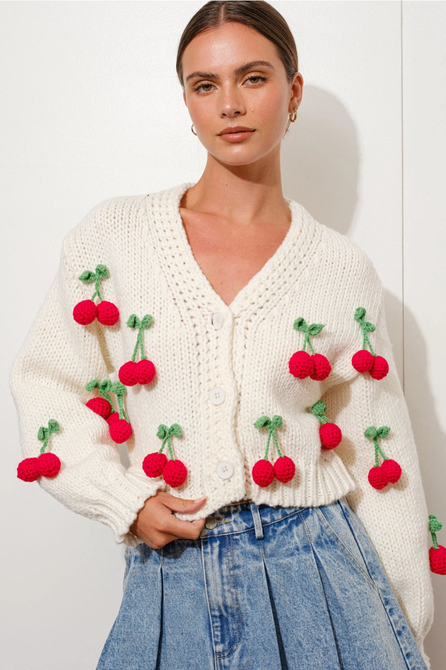 Cherry O Chunky Cardigan