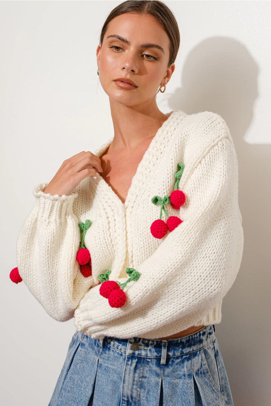 Cherry O Chunky Cardigan