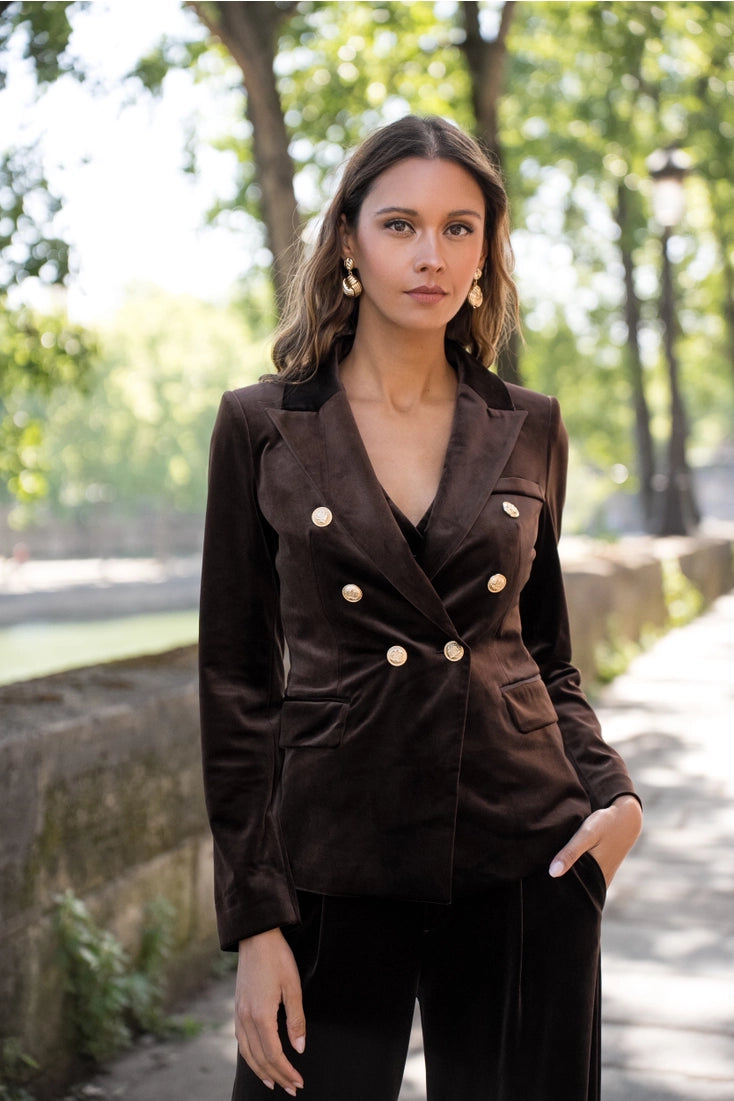 Chocolate Velvet Blazer