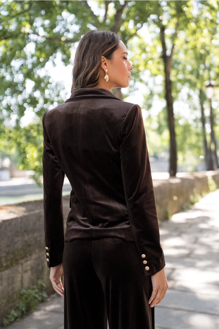 Chocolate Velvet Blazer
