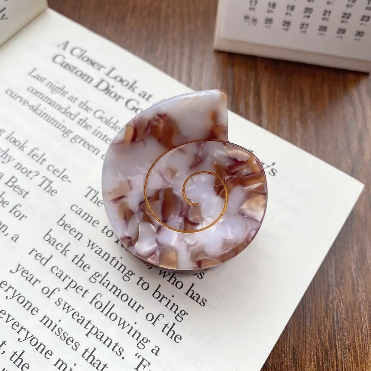 Cora Round Swirly Seashell Eco-Friendly Claw Clip