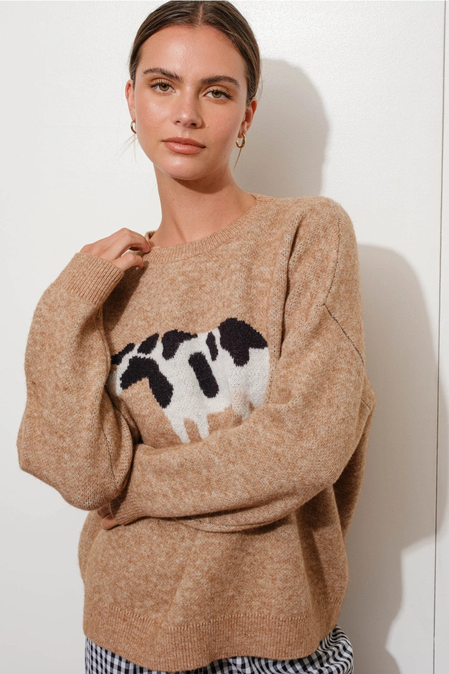 Cow Babe Light Sweater