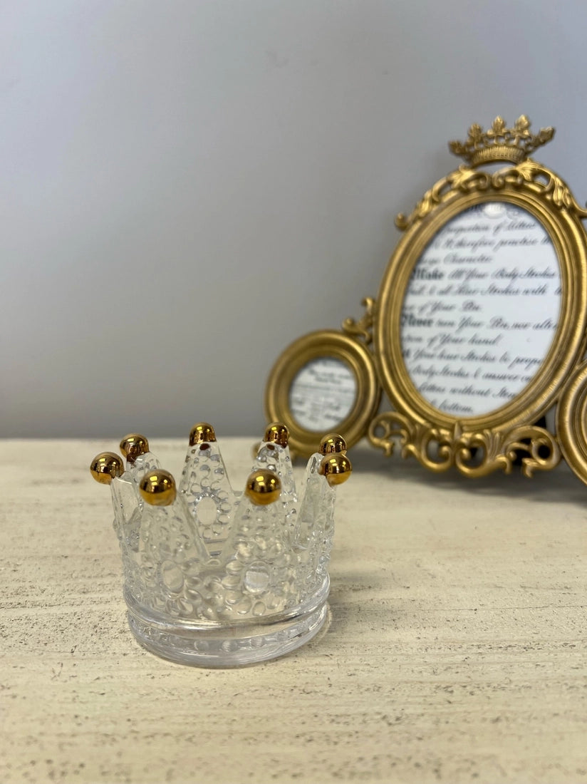 Crown Glass Jewelry Holder