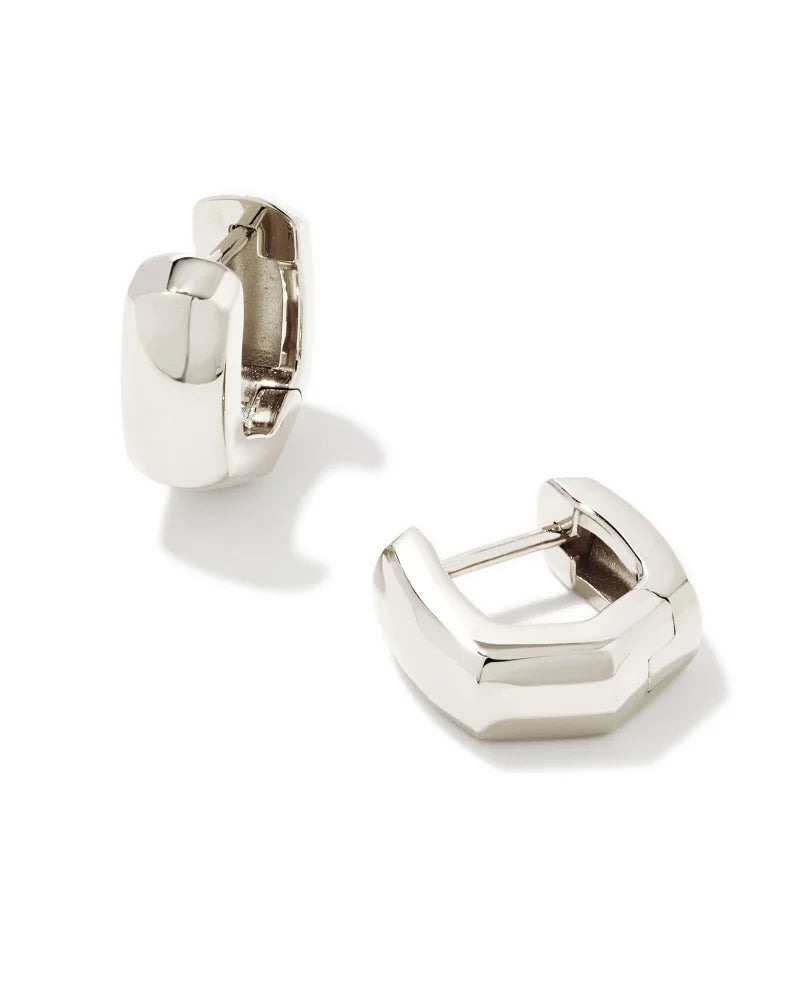 Kendra Scott Davie Wide Huggie Earrings in Sterling Silver