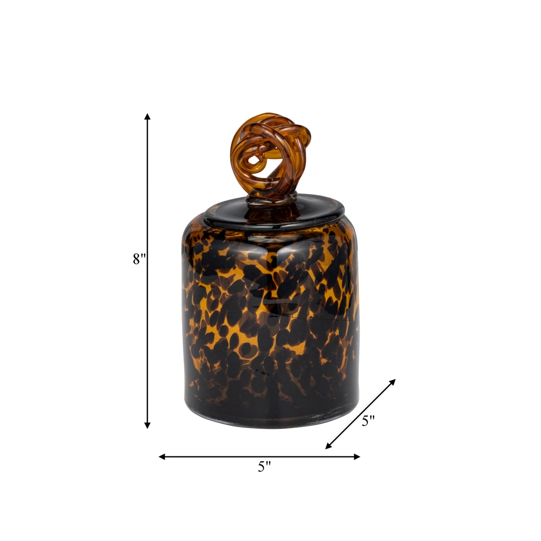 Orange Glass Knot Lid Decorative Jar