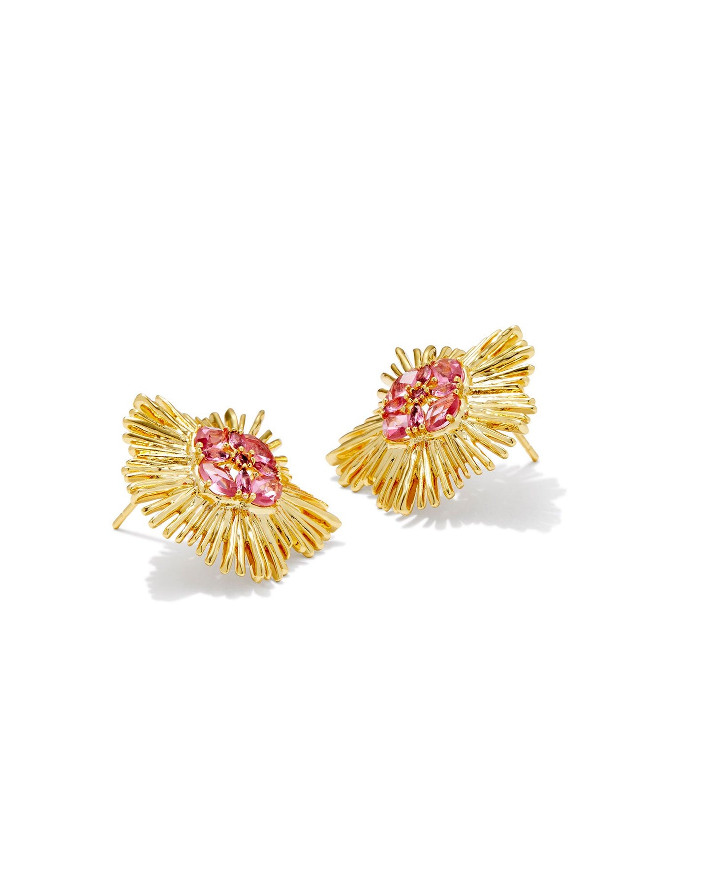 Kendra Scott Dira Crystal Statement Stud Earring Gold Pink Mix