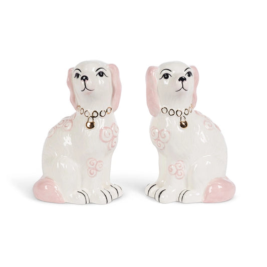 Pink Staffordshire Dogs Figurines