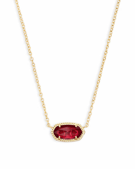 Kendra Scott Elisa Gold Pendant Necklace in Berry Glass