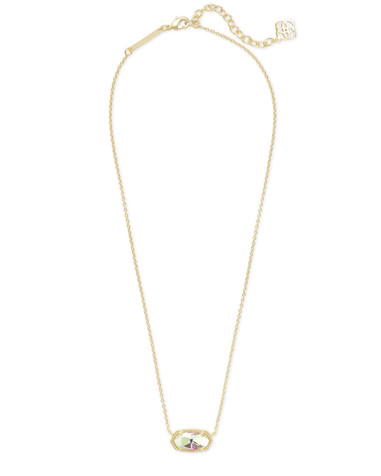 Kendra Scott Elisa Short Pendant Necklace Gold Dichroic Glass