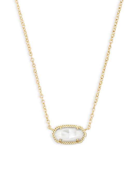 Kendra Scott Elisa Short Pendant Necklace Gold Ivory Mother Of Pearl