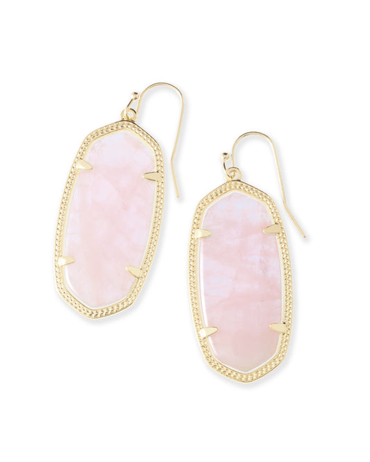 Kendra Scott Elle Drop Earrings in Gold Rose Quartz