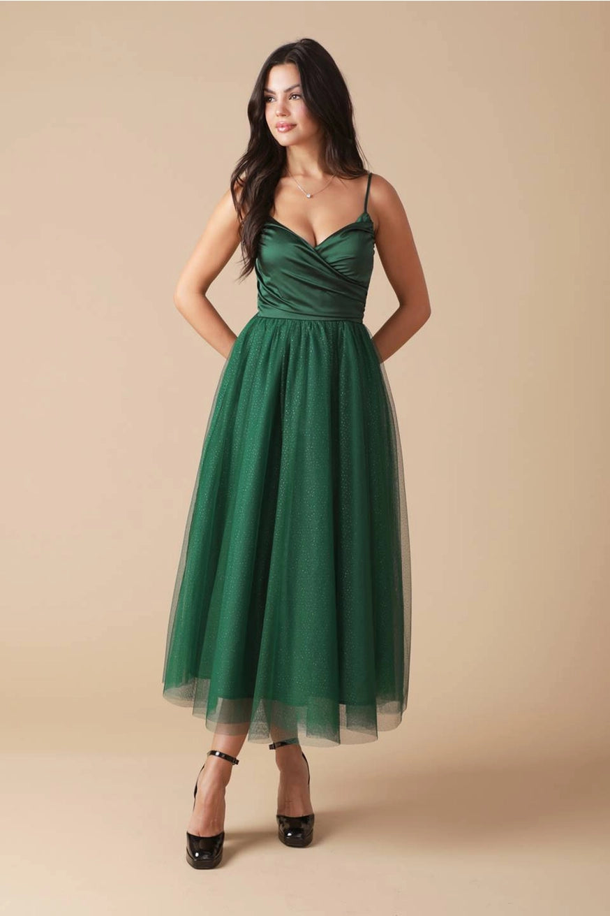 Emerald Green Bodice Tulle Dress