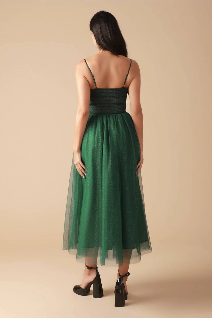 Emerald Green Bodice Tulle Dress