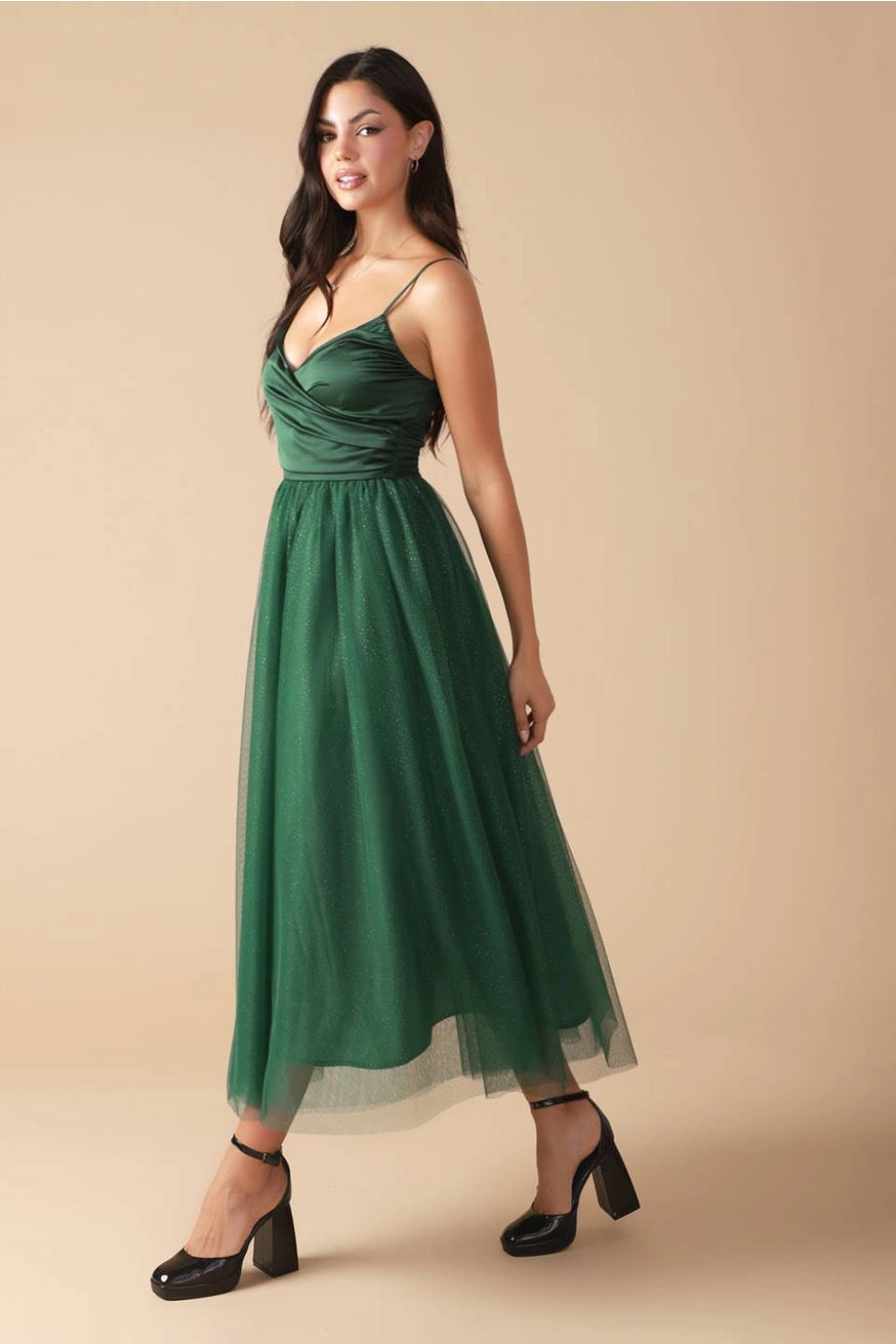 Emerald Green Bodice Tulle Dress