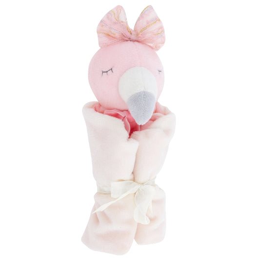 Lovies Baby Flamingo Cuddle Blanket with Embellishments