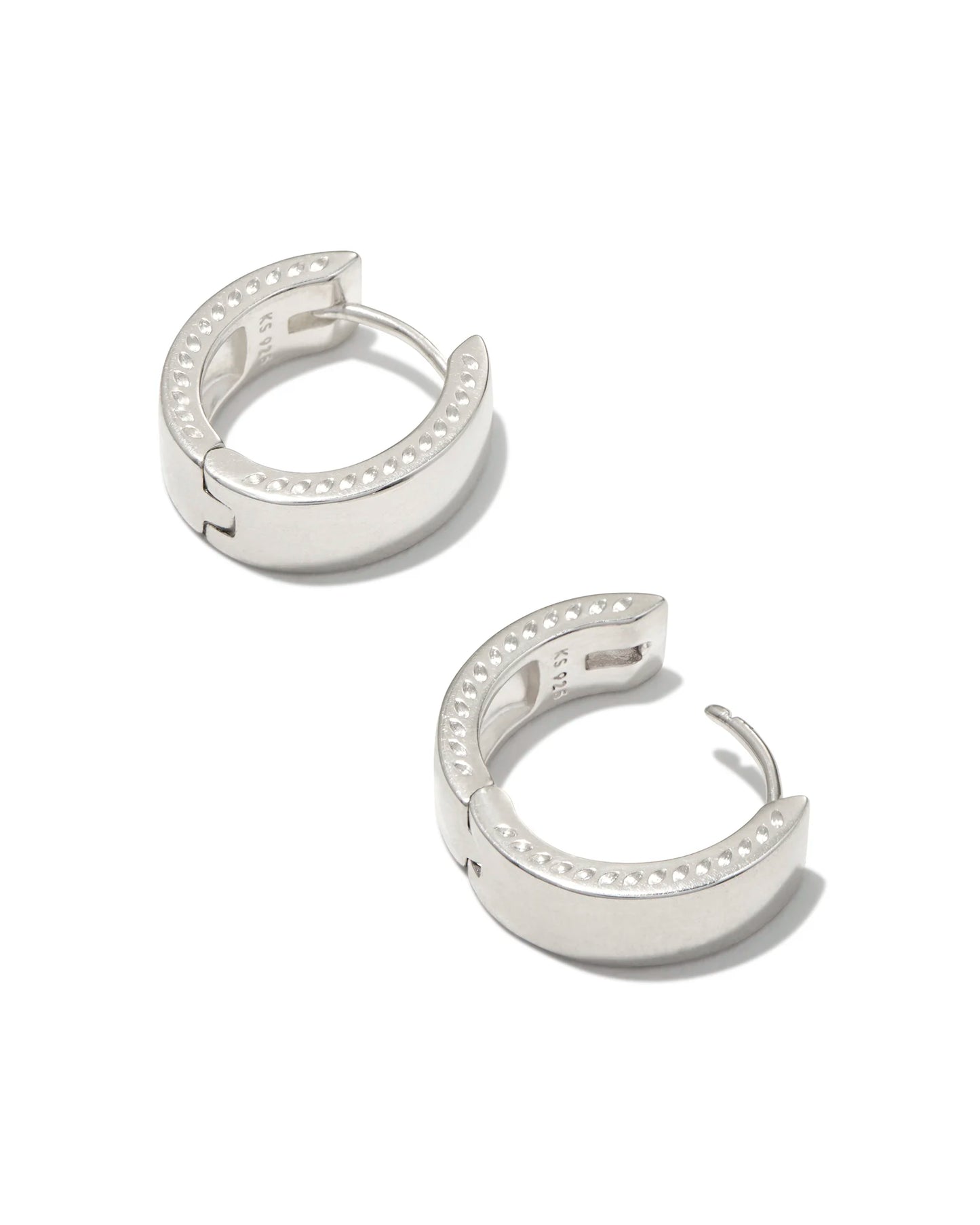 Kendra Scott Flat Small 14mm Hoop Earrings in Sterling Silver