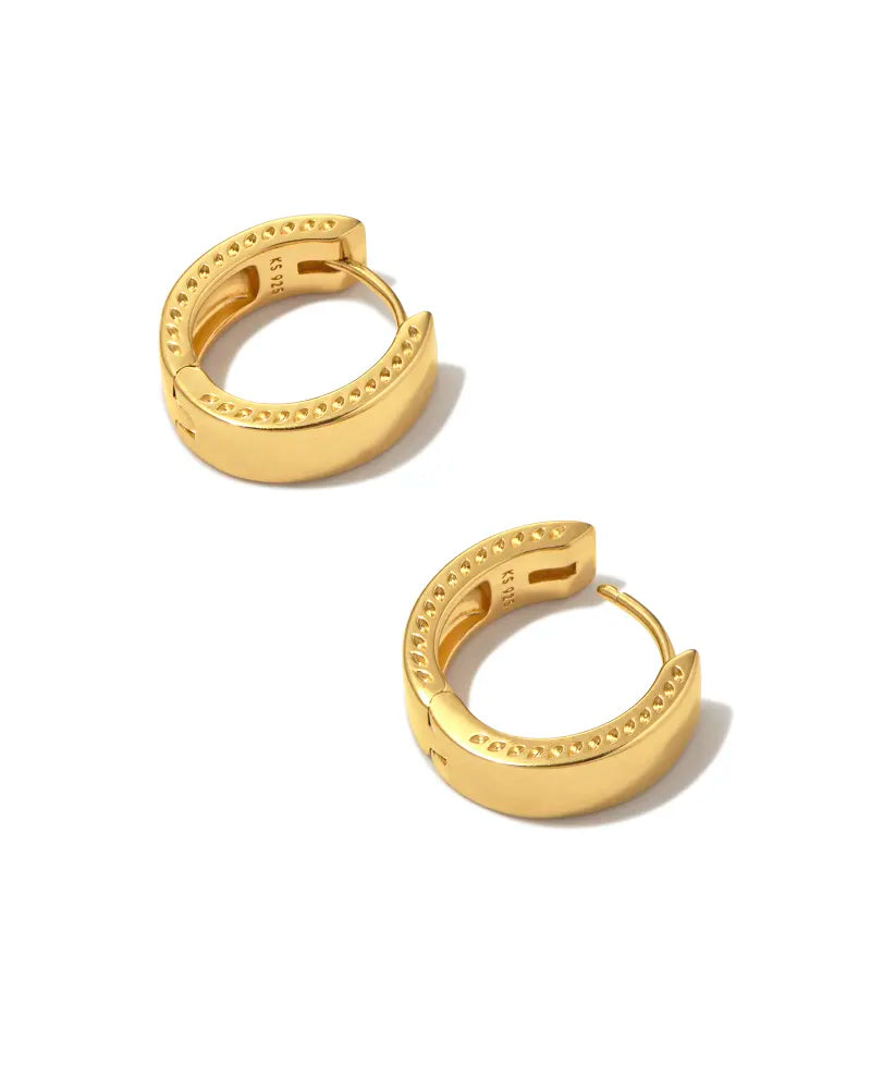 Kendra Scott Flat Small 14mm Hoop Earrings in 18k Gold Vermeil