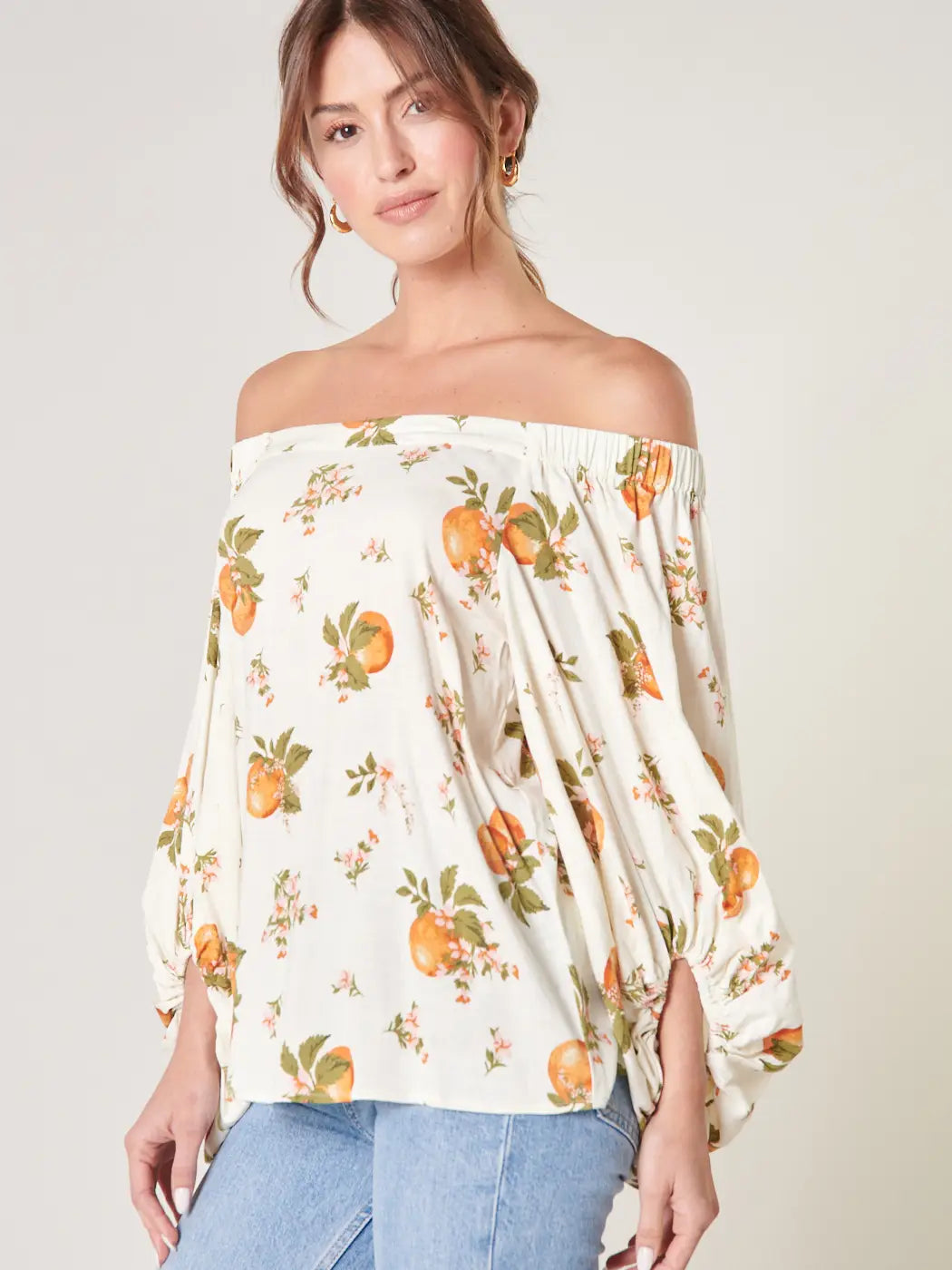 Arancia Floral Off the Shoulder Blouse