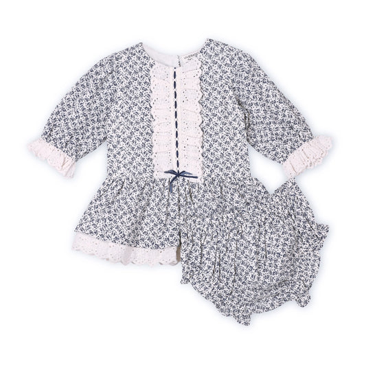 Vintage Floral & Lace Baby Bloomers Outfit Set