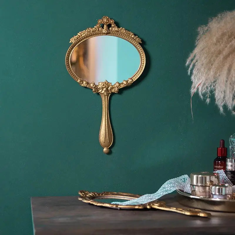 French Alloy Hand Mirror