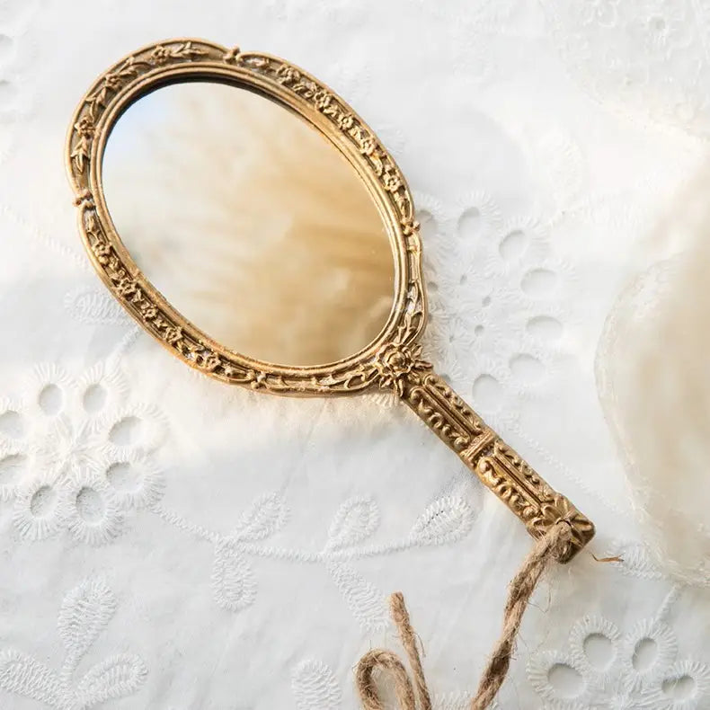 French Inspired Vintage Hand-Held Mirror