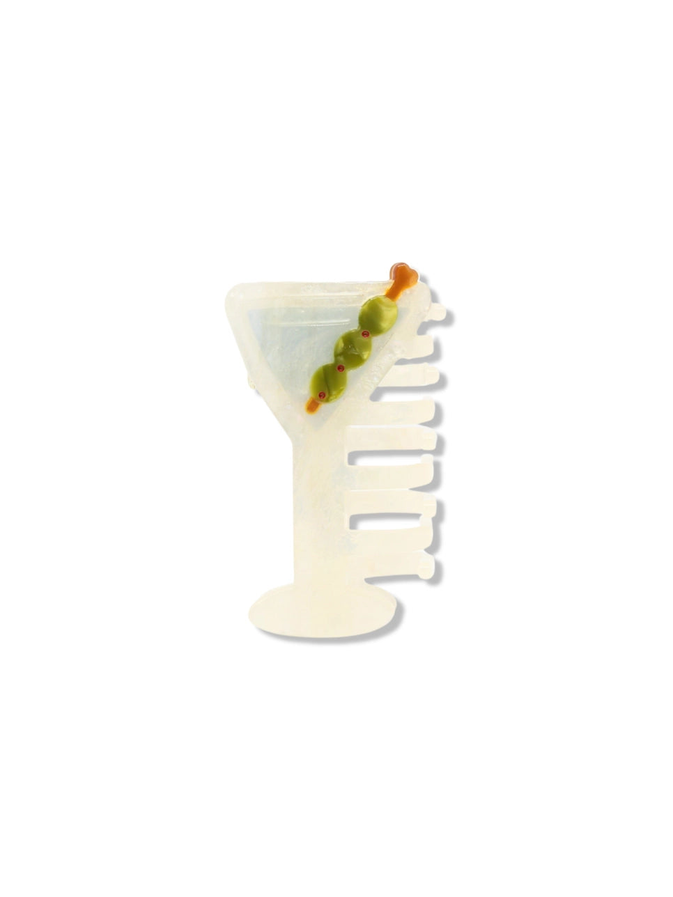 Hand-Painted Martini Claw Hair Clip