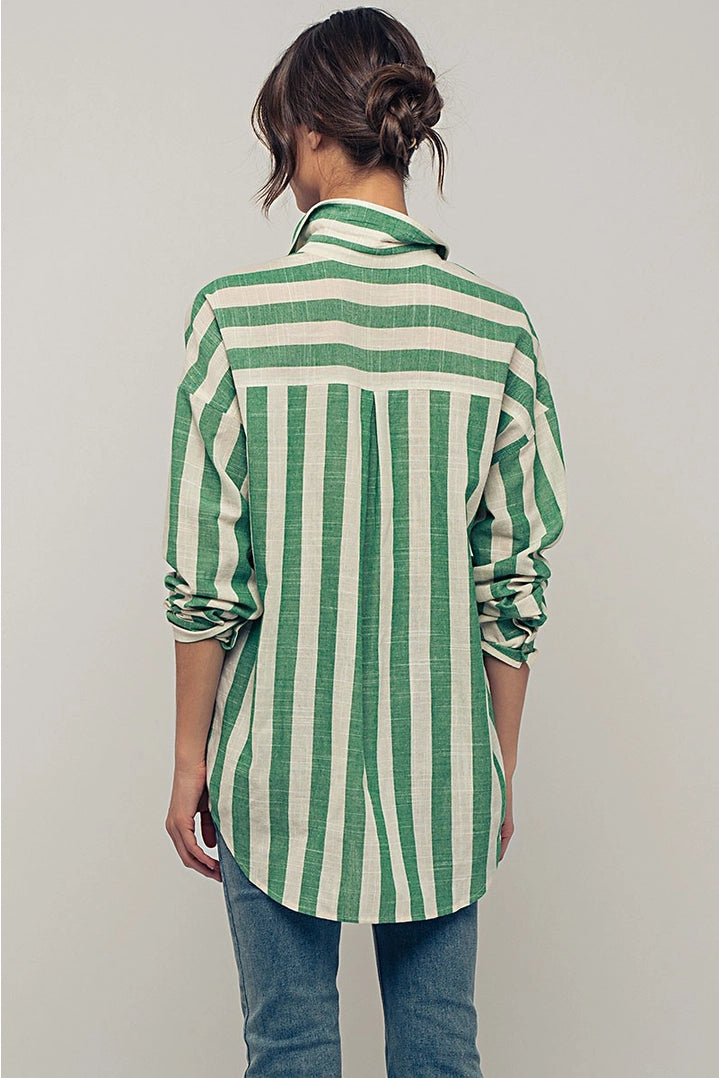 Green Oversized Button Down