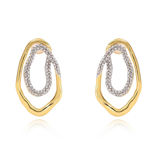 Harper Two Tone Pave Earring