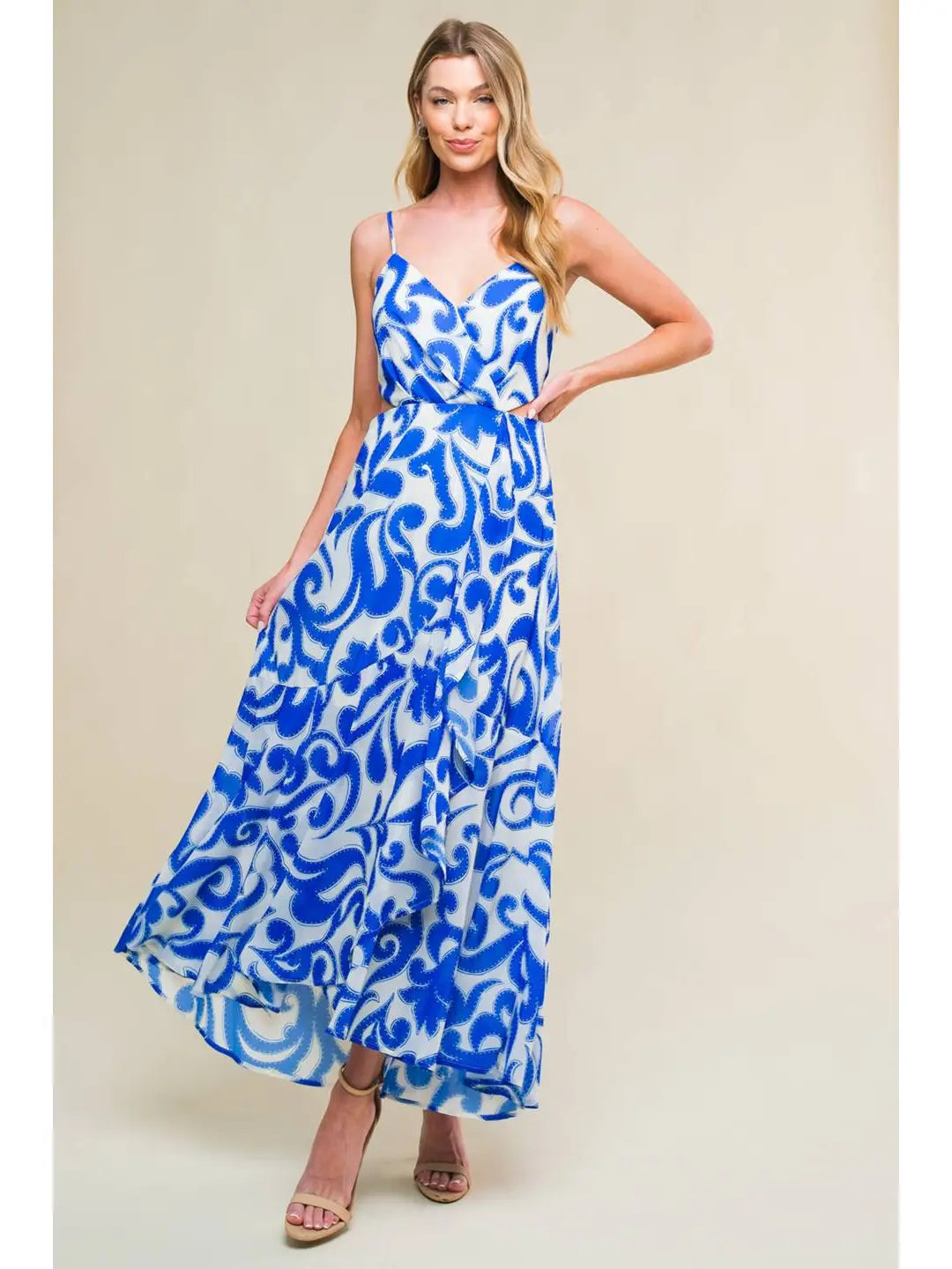 Ivory Blue Queen Midi Dress