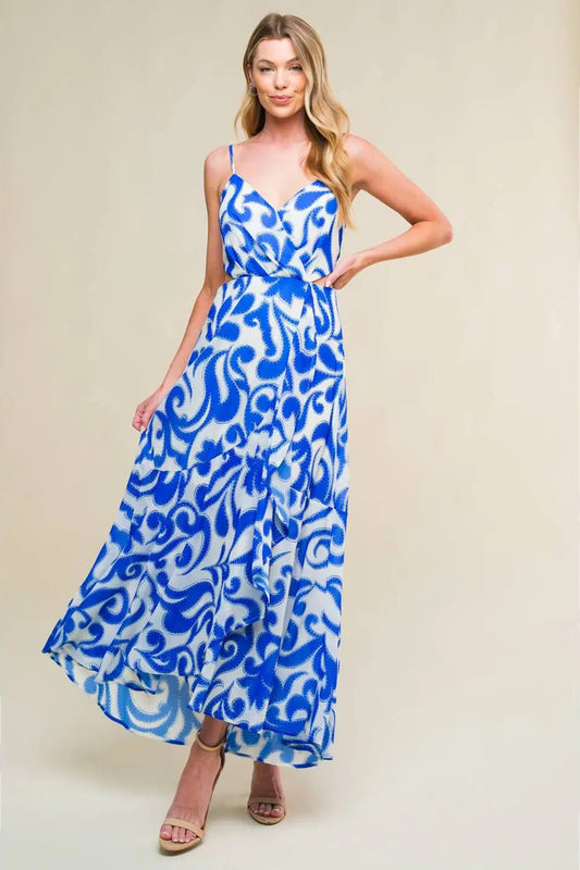Ivory Blue Queen Midi Dress