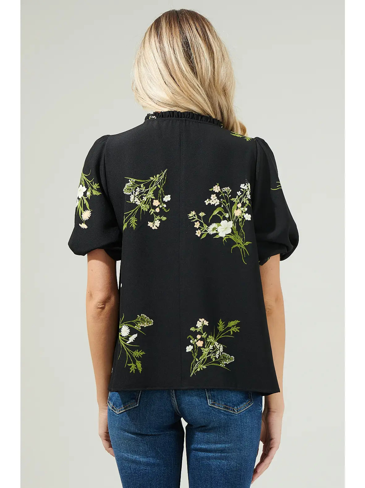 Jenna Floral Split Neck Blouse