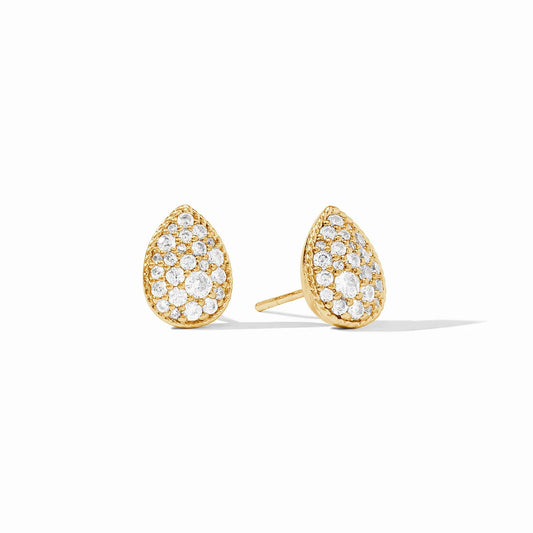 Julie Vos Luna Teardrop Stud in Cubic Zirconia