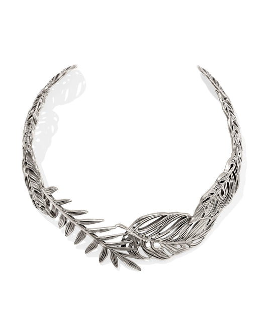 Kendra Scott Kayla Metal Statement Necklace Vintage Silver