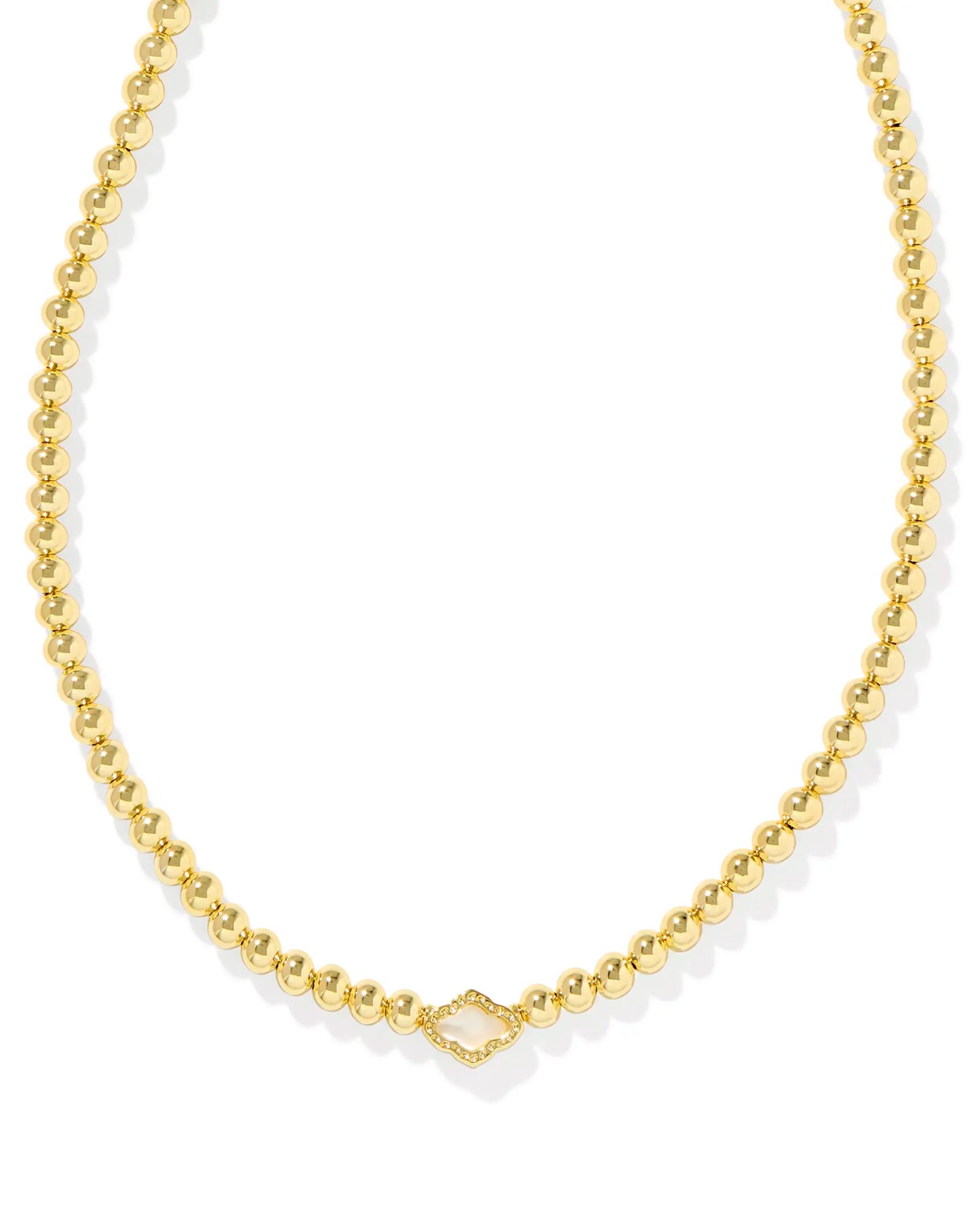 Kendra Scott Abbie Gold Beaded Necklace in Natural Mother-of-Pearl