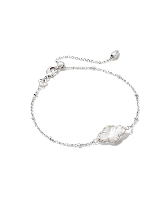 Kendra Scott Abbie Silver Satellite Chain Bracelet in Ivory Mother-of-Pearl