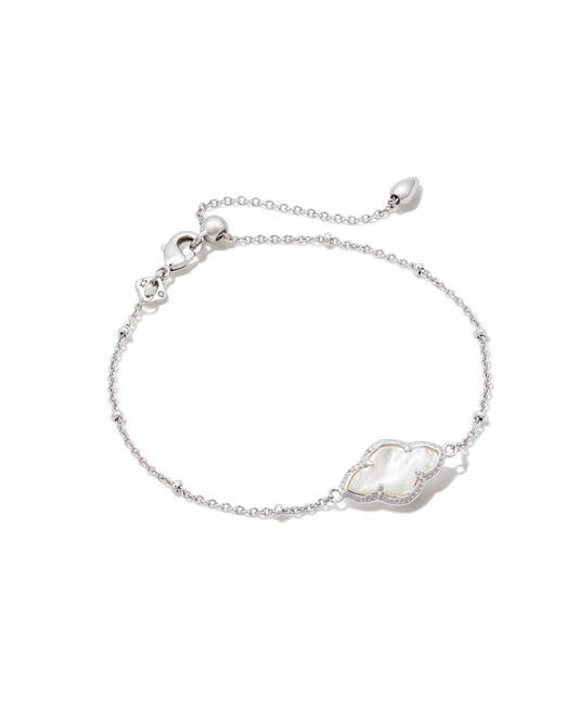Kendra Scott Abbie Silver Satellite Chain Bracelet In Mother Of Pearl