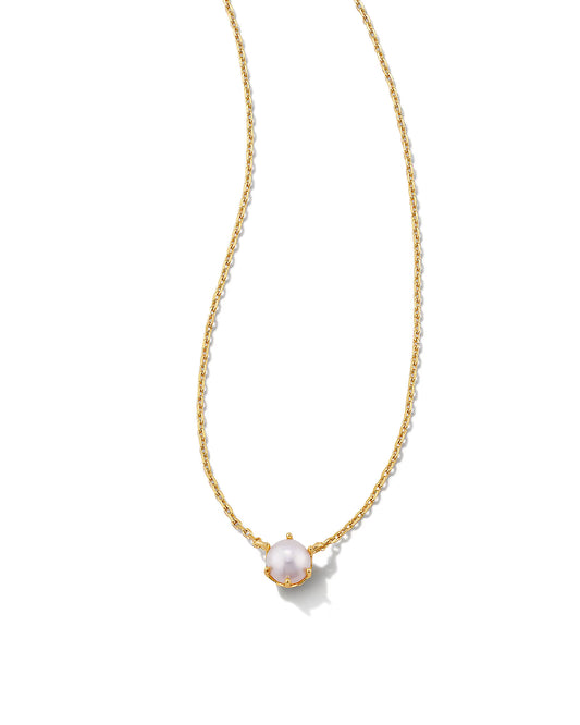 Kendra Scott Ashton Gold Pearl Pendant Necklace In Freshwater Cultured Pearl